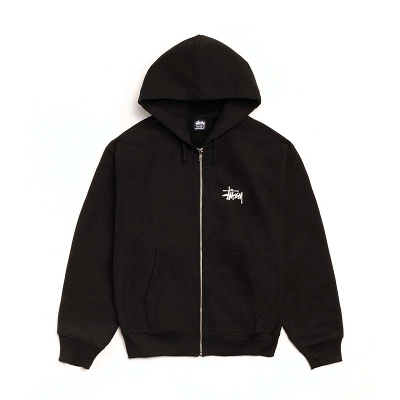 Stussy Basic Stussy Zip Hoodie 經典LOGO 連帽外套 黑色 1975000-BK [台灣現貨]