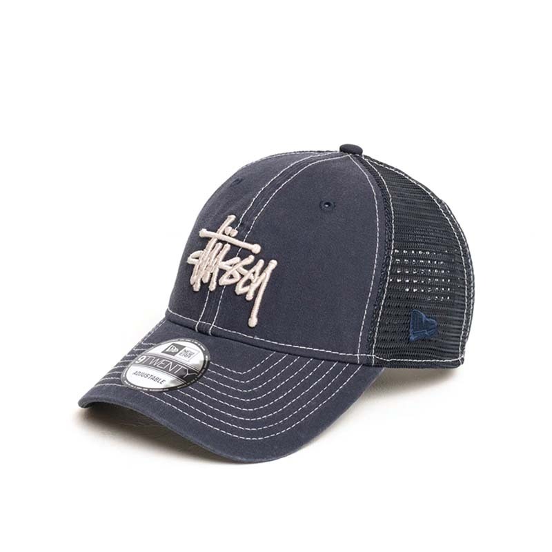 Stussy 9twenty Washed Basic Trucker Navy 卡車帽 帽子 藍色 1311164-NY [台灣現貨]