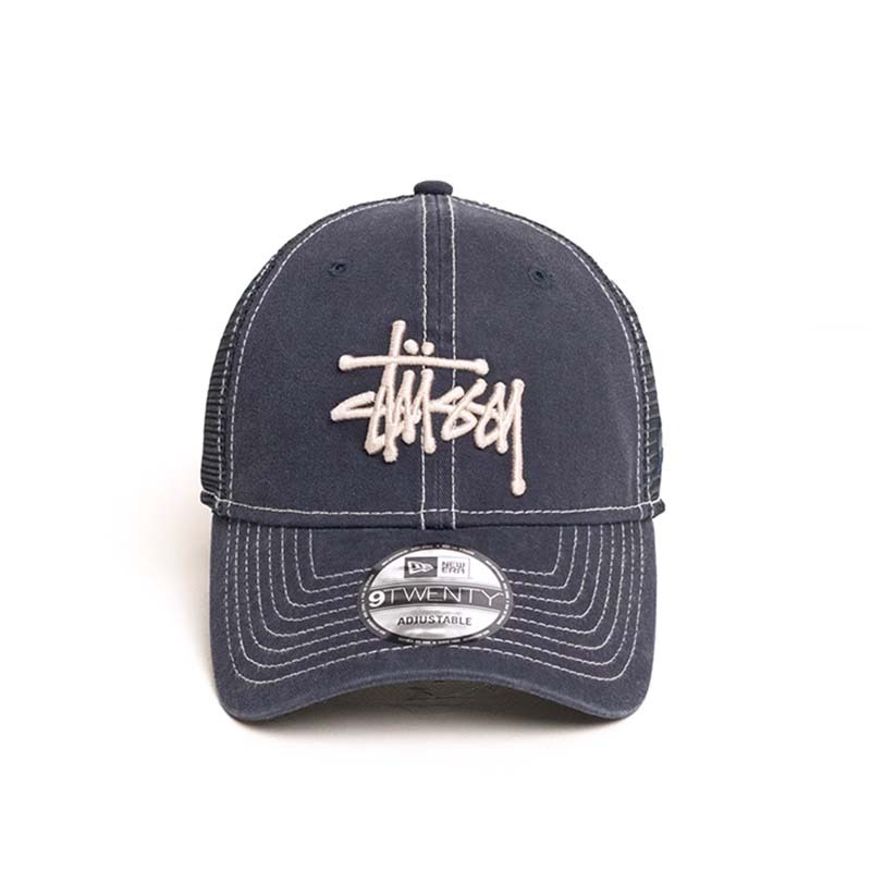 Stussy 9twenty Washed Basic Trucker Navy 卡車帽 帽子 藍色 1311164-NY [台灣現貨]