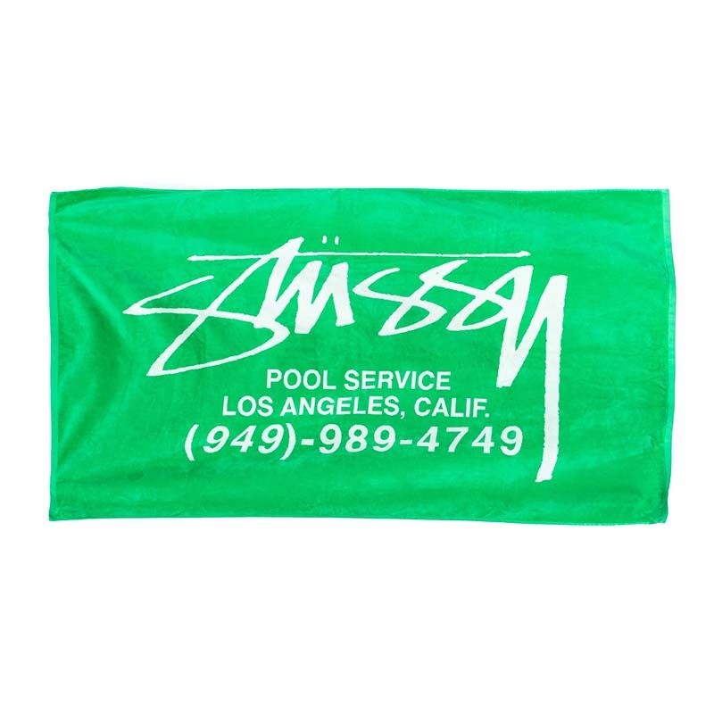 Stussy Pool Service Beach Towel 102x78 海灘巾 綠色 138992-GN [台灣現貨]