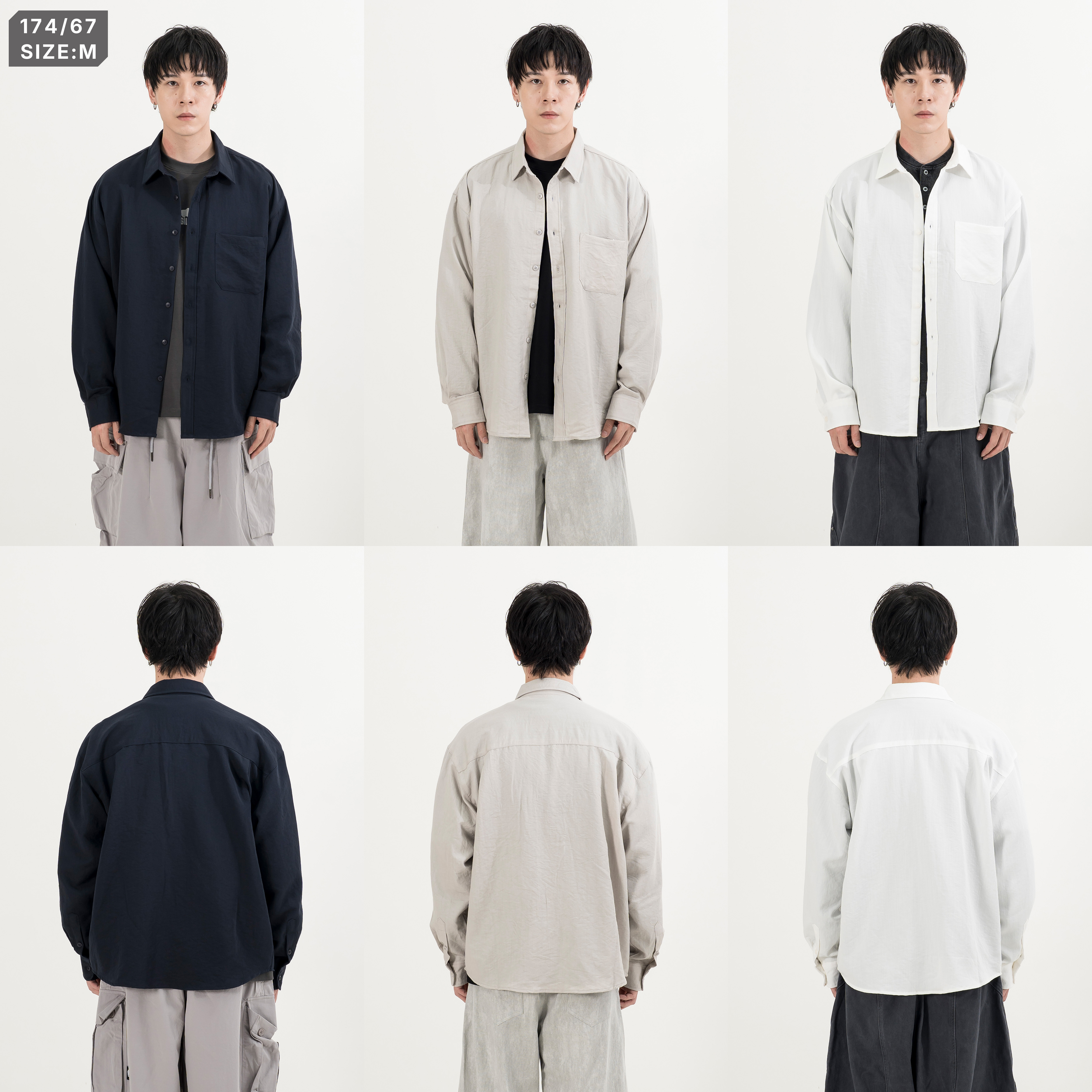 Linen Blend Easy LS Shirt 混紡棉麻 長袖襯衫 [O-6220]