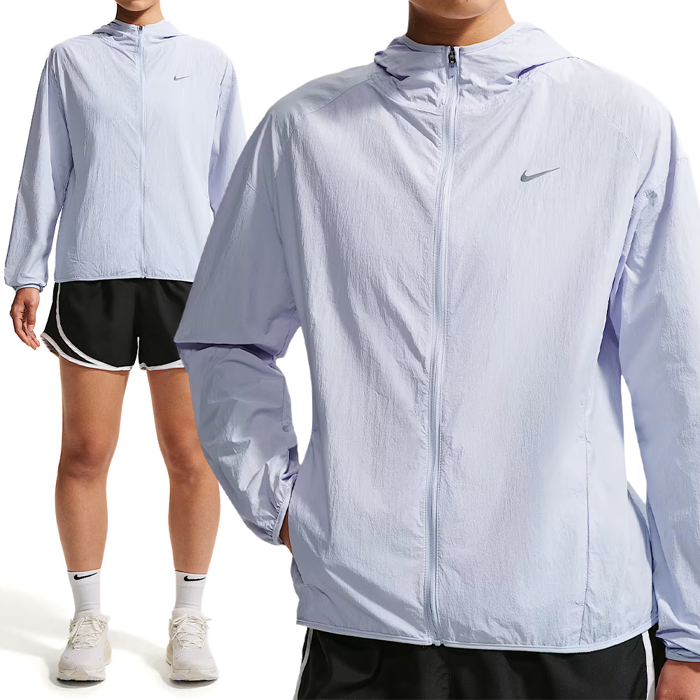 Nike As W Nk Tempo Uv Light Jkt 女款 淺藍色 防曬 連帽 外套 IH7974-085