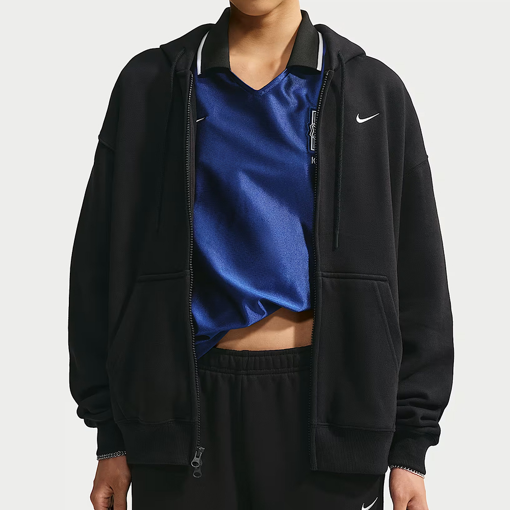 Nike As W Nk Stdo Flc Mw Os Fz Hdy 女款 黑色 拉鍊 連帽 外套 IM8085-001