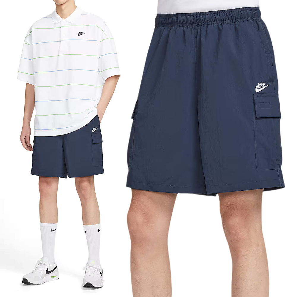 Nike As M Nk Club Utility Short 男款 藍色 工裝口袋 休閒 短褲 IH5048-451