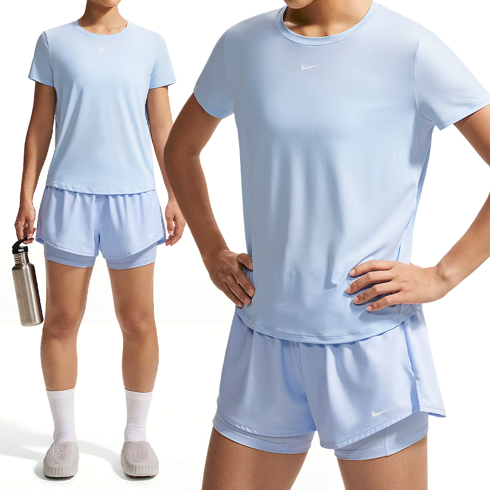 Nike As W Nk One ClaSSic Df SS Top 女款 淺藍色 運動 短袖 FN2799-408