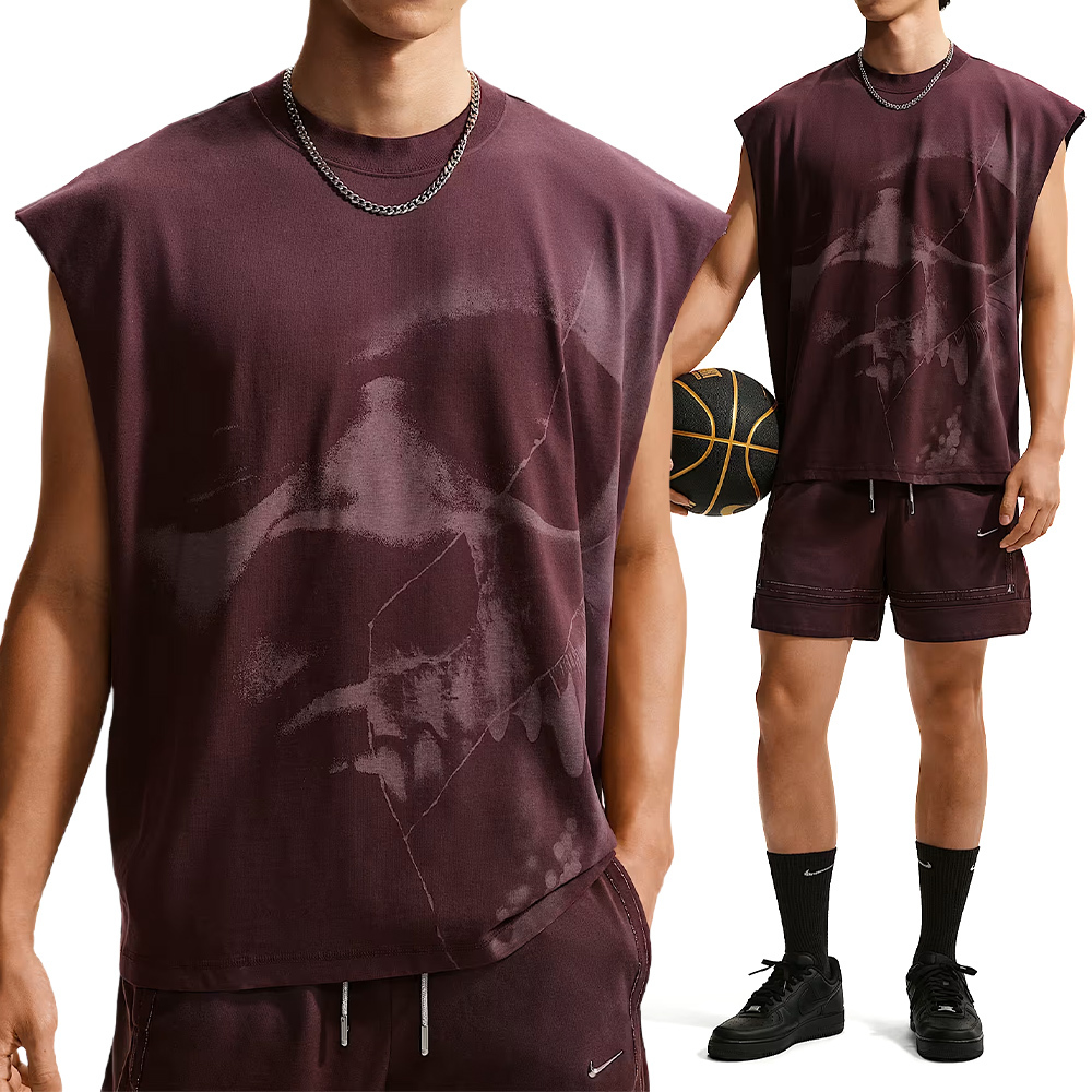 Nike As Ja M Nk Df Si Sl Top 男款 酒紅色 水洗 渲染 寬鬆 背心 IM5203-652