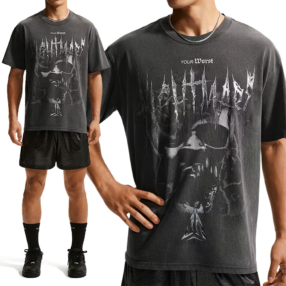 Nike As Jm M Nk Tee Lse Og Nightmar 男款 黑灰色 水洗 短袖 IM5067-010