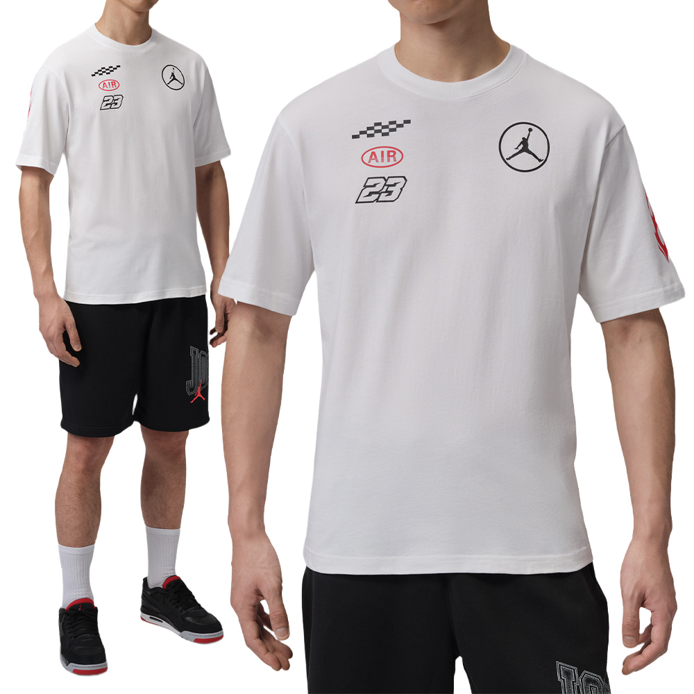 Nike As M J Track2 Trail 85 Tee 男款 白色 印花 T恤 短袖 IR7001-100
