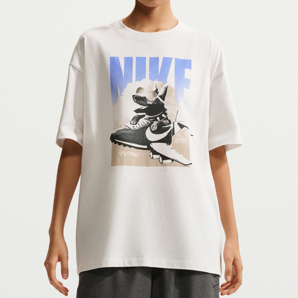 Nike NSW SS GFX Tee OS 女款 白色 寬鬆剪裁 圖案 短袖 IR7588-121