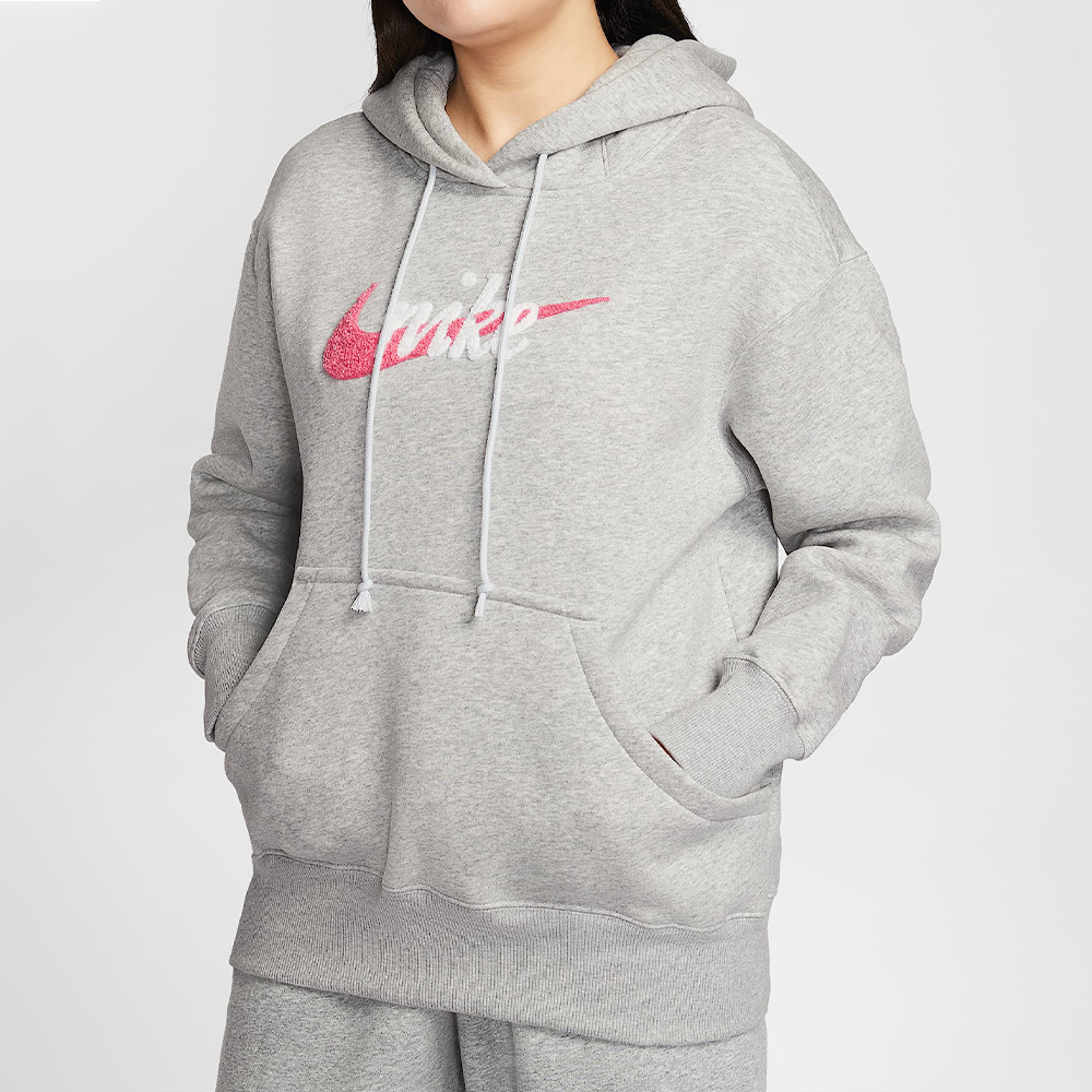 Nike As W Nsw Phnx Flc Os Logo Hdy 女款 灰色 帽T 連帽 長袖 IM9644-043