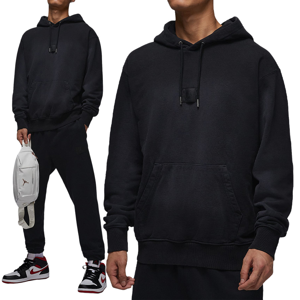 Nike As M J Flt Wash Flc Po 男款 黑色 口袋 刷毛 連帽 帽T 長袖 FV7250-010