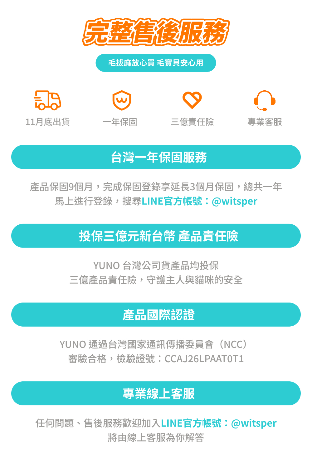 YUNO AI 全景智慧寵物餵食器售後服務