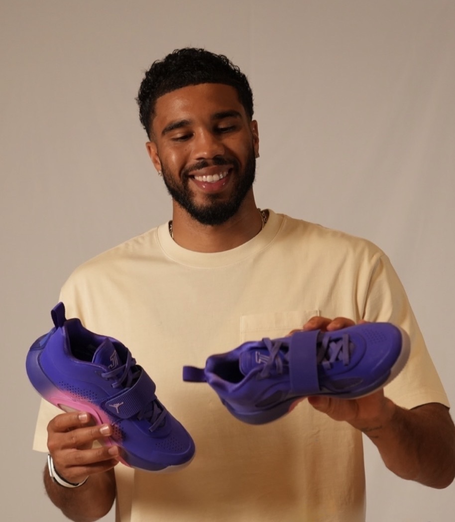 男鞋 NIKE JORDAN TATUM 5 PF 'Sunrise' 紫粉 氣墊 緩震 魔鬼氈 固定帶 實戰鞋 籃球鞋【IO1745-401】
