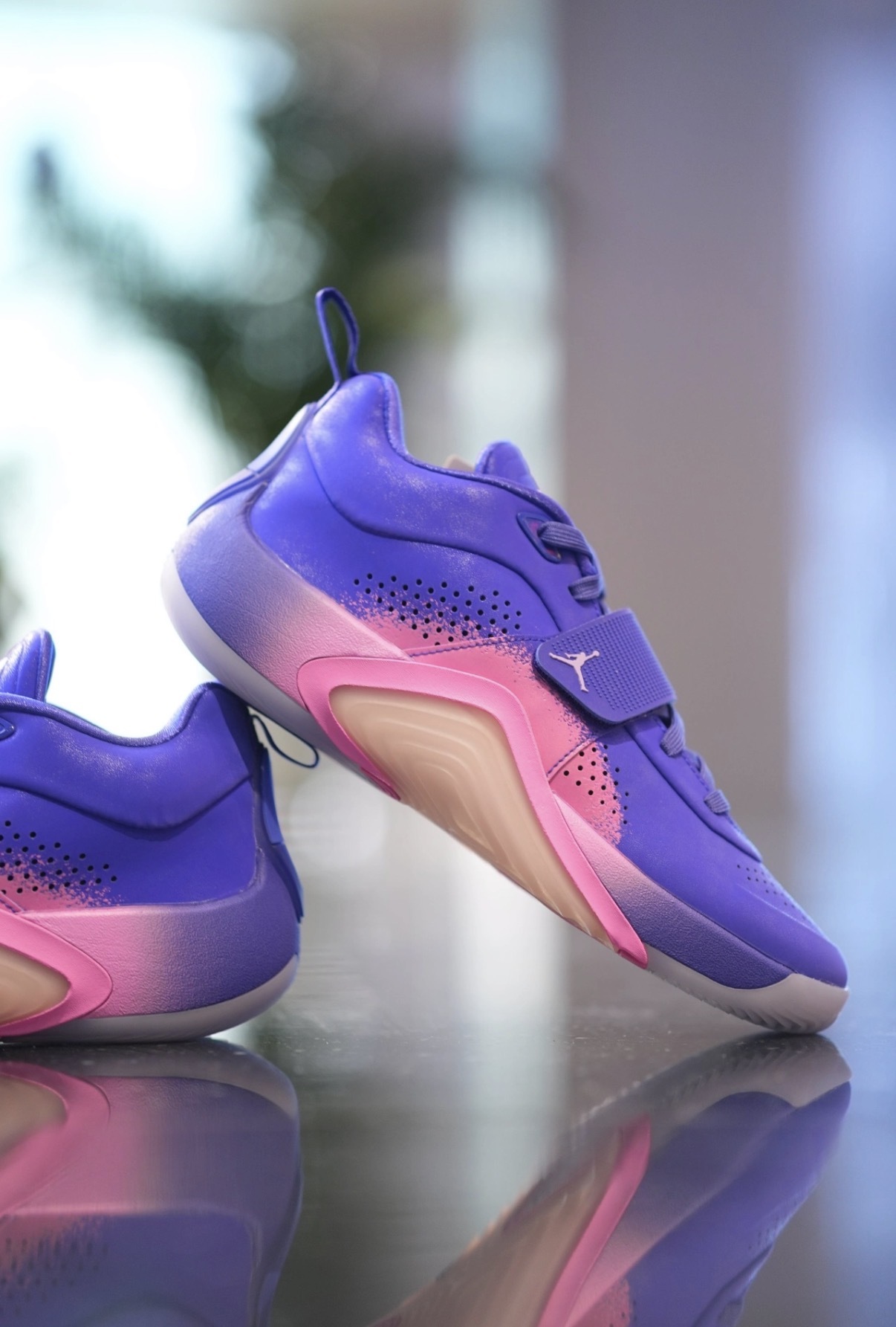 男鞋 NIKE JORDAN TATUM 5 PF 'Sunrise' 紫粉 氣墊 緩震 魔鬼氈 固定帶 實戰鞋 籃球鞋【IO1745-401】