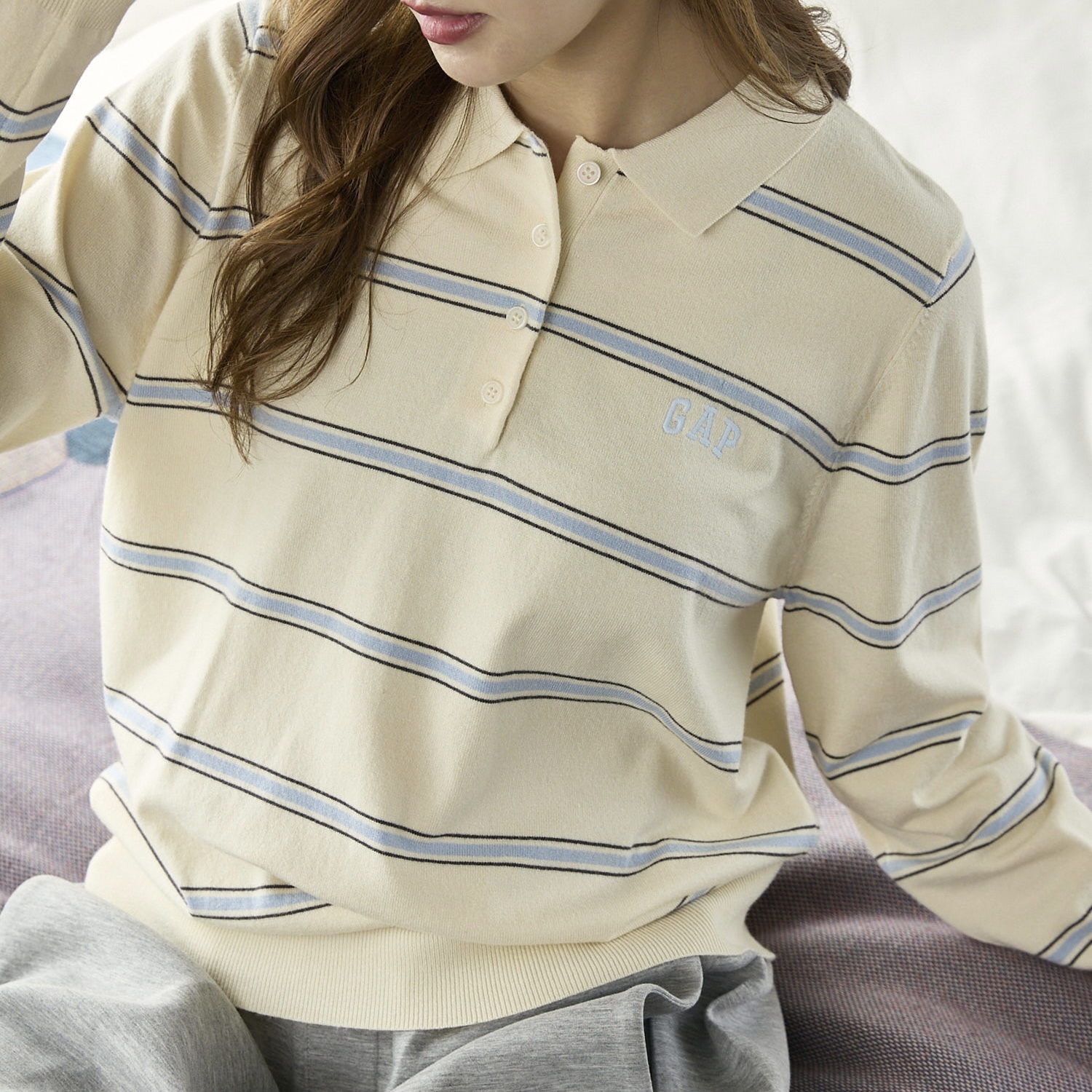 PUBLUX × GAP 條紋針織 POLO衫 撞色 三色 111593941