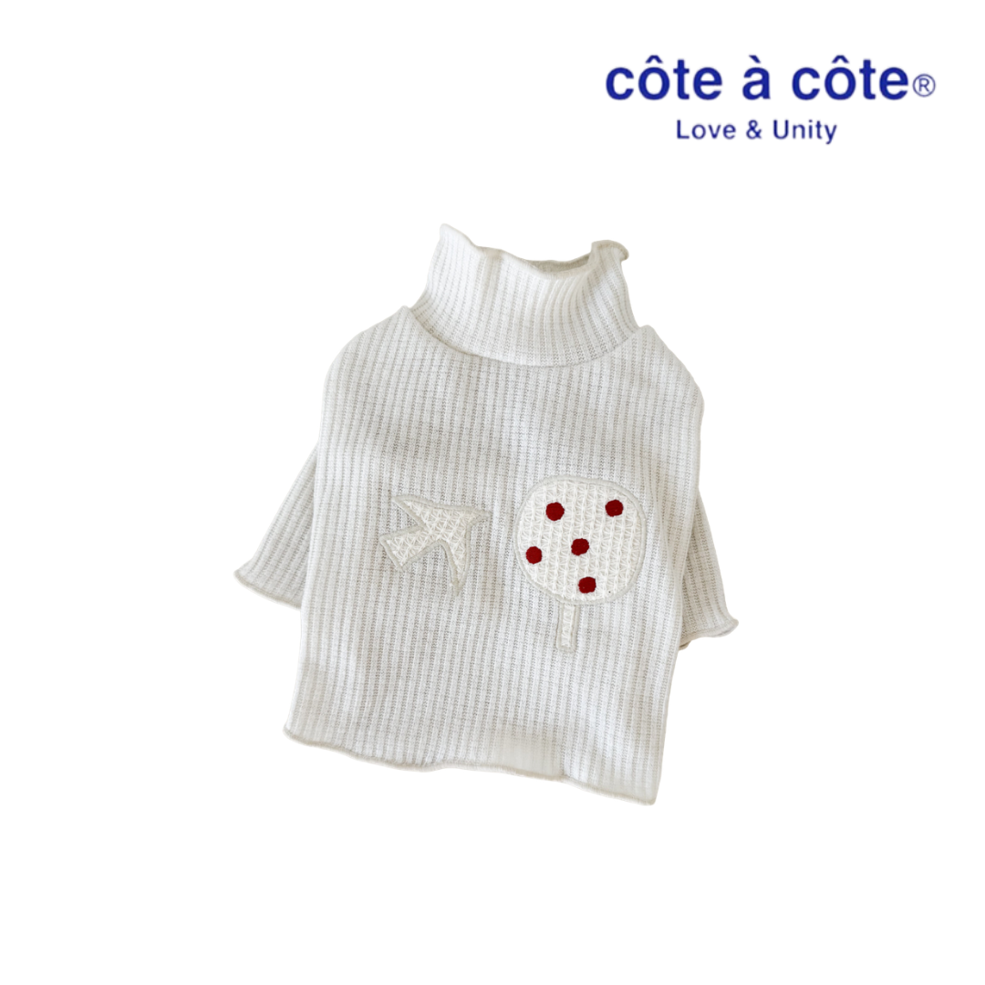 cote a cote 漿果刺繡針織衫(白)