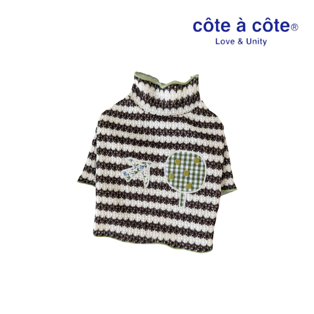 cote a cote 漿果刺繡針織衫(咖)