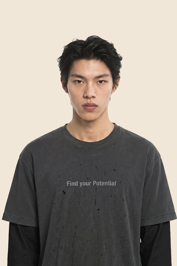 FIND YOUR -  ONE-OFF DAMAGE 棉質短TEE