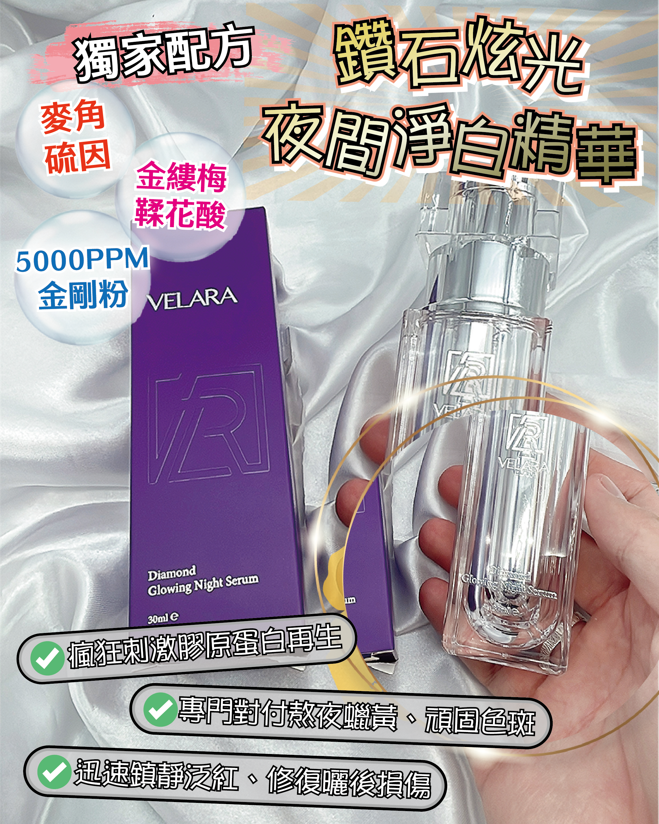 VELARA Diamond Glowing Night Serum 鑽石炫光夜間精華液