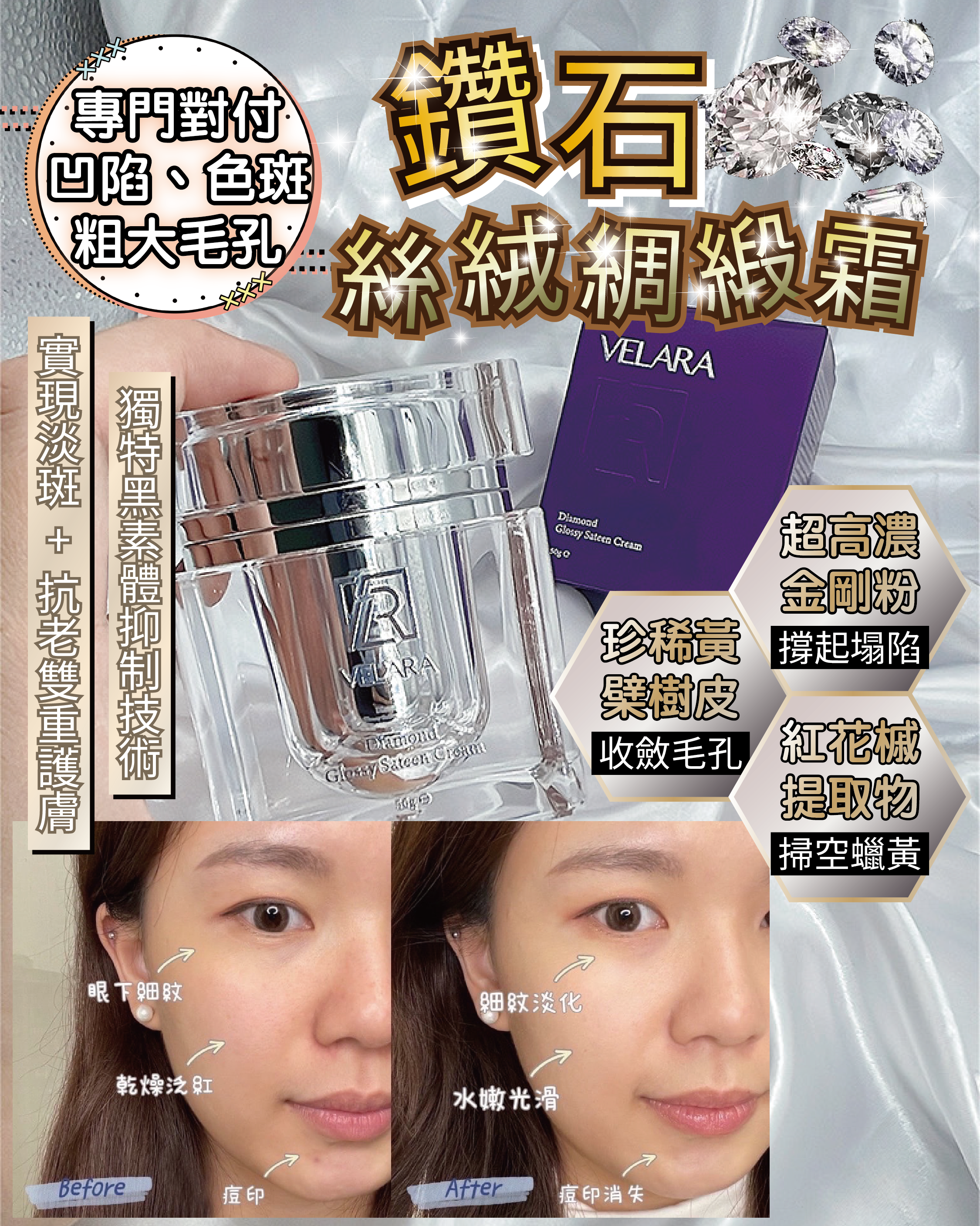 VELARA Diamond Glossy Sateen Cream 鑽石絲絨綢緞霜