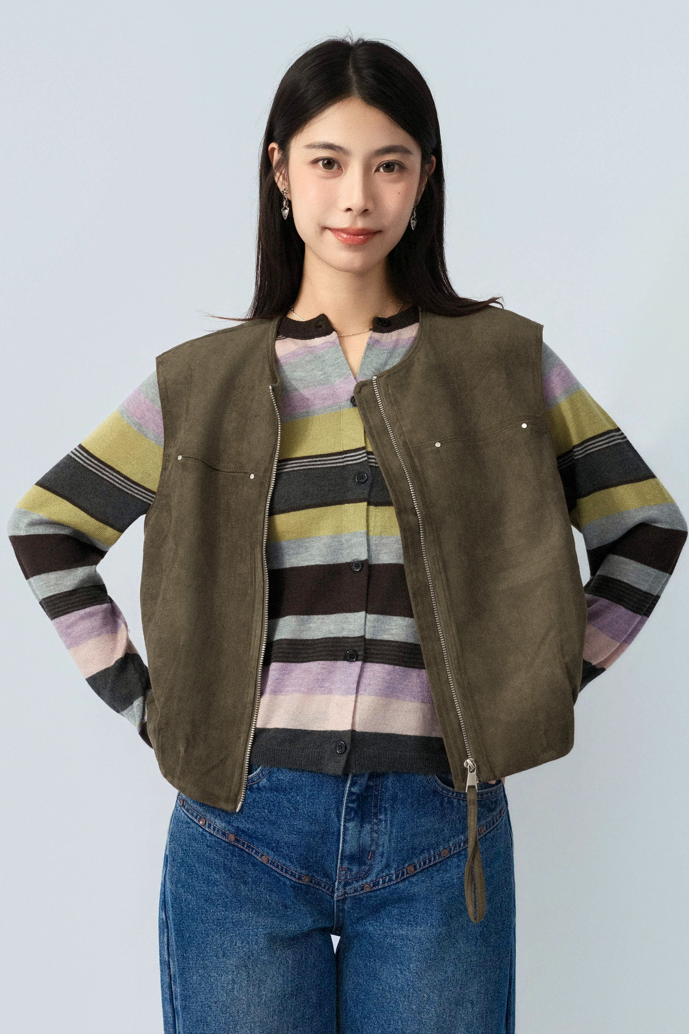 型格仿麂背心外套 （預購產品）