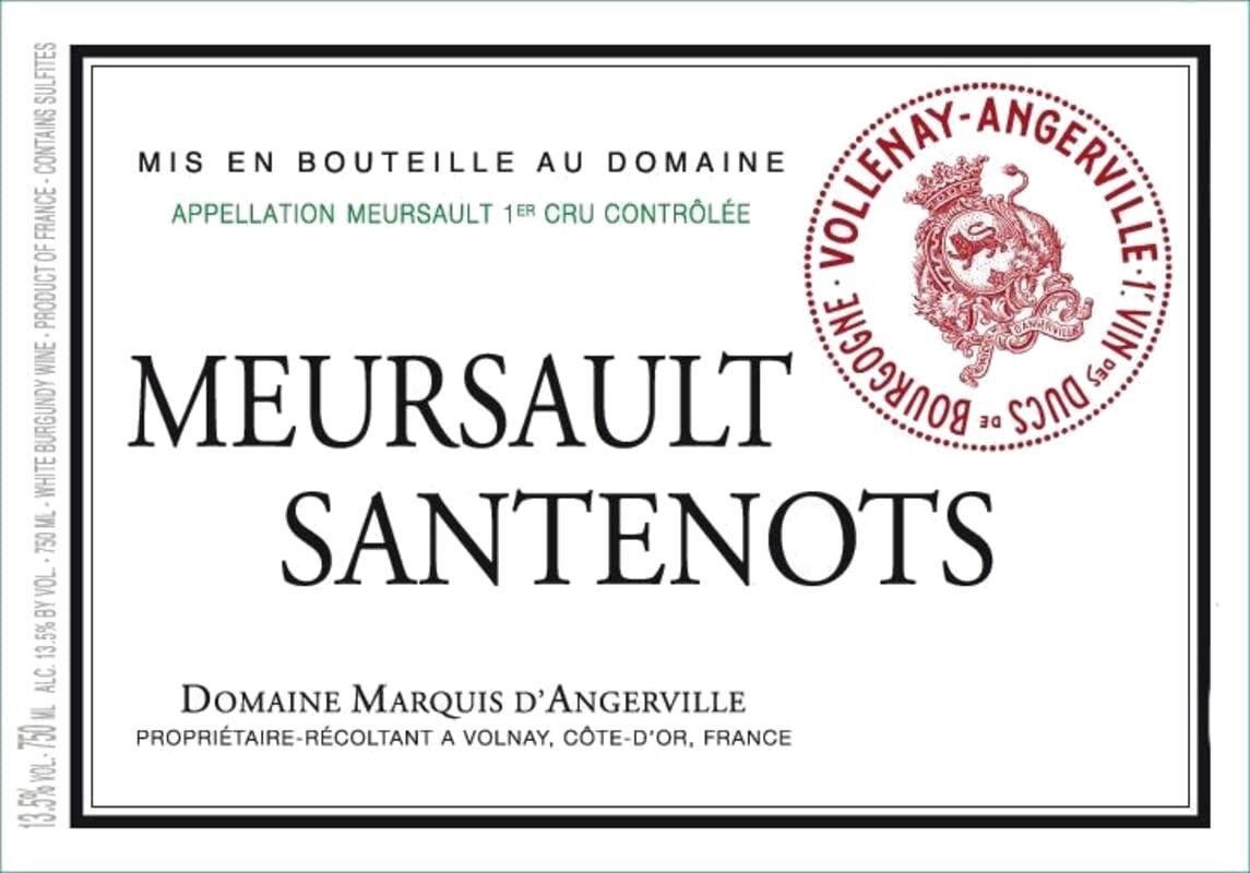 Marquis d'Angerville Meursault 1er Cru Santenots 2022 (BH91)