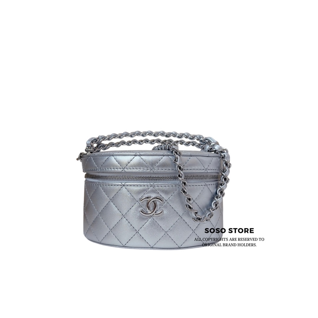 Chanel Vanity Case - Metallic Silver / SHW