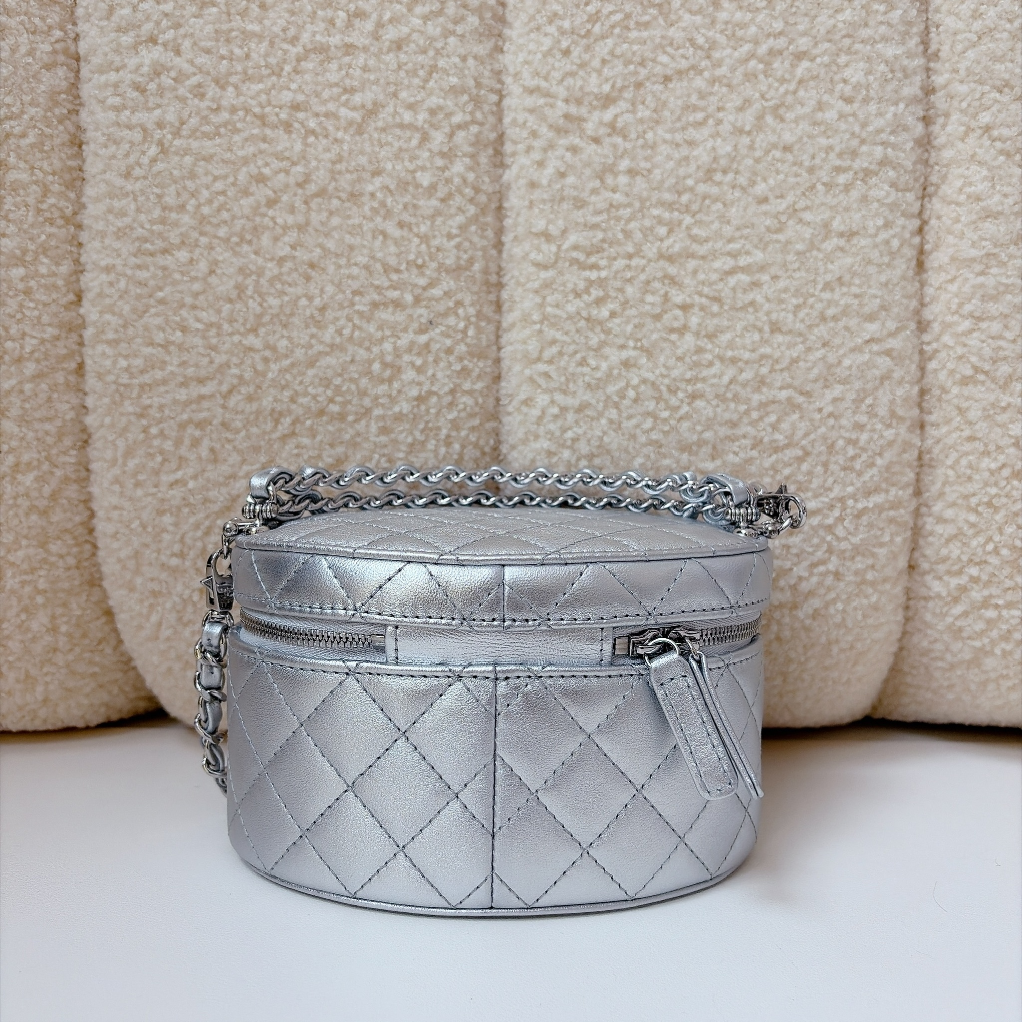 Chanel Vanity Case - Metallic Silver / SHW