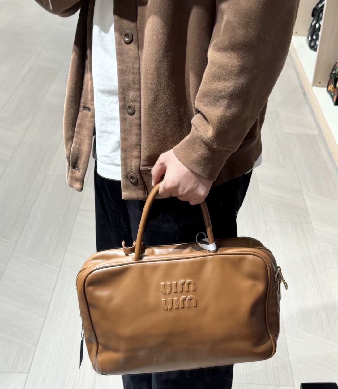 Miu Miu Medium Leather Briefcase Tote Bag 乾邑色中號皮革公文袋托特袋手袋