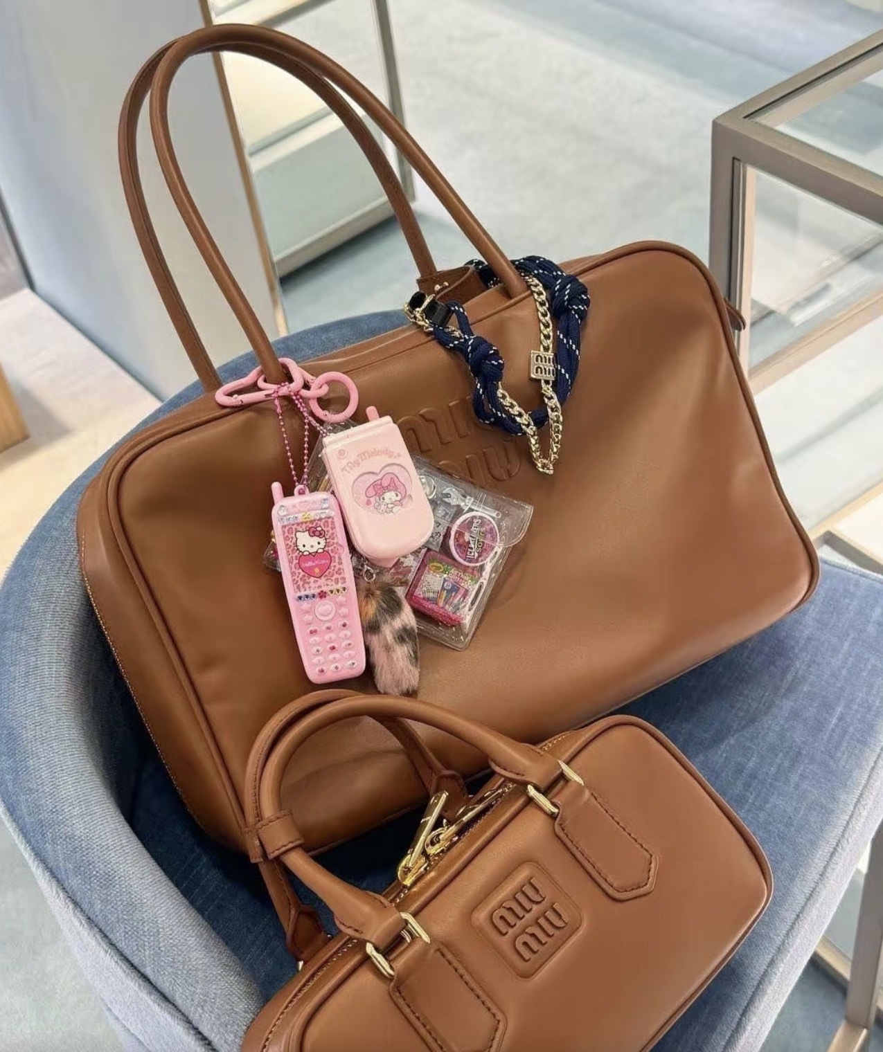 Miu Miu Medium Leather Briefcase Tote Bag 乾邑色中號皮革公文袋托特袋手袋