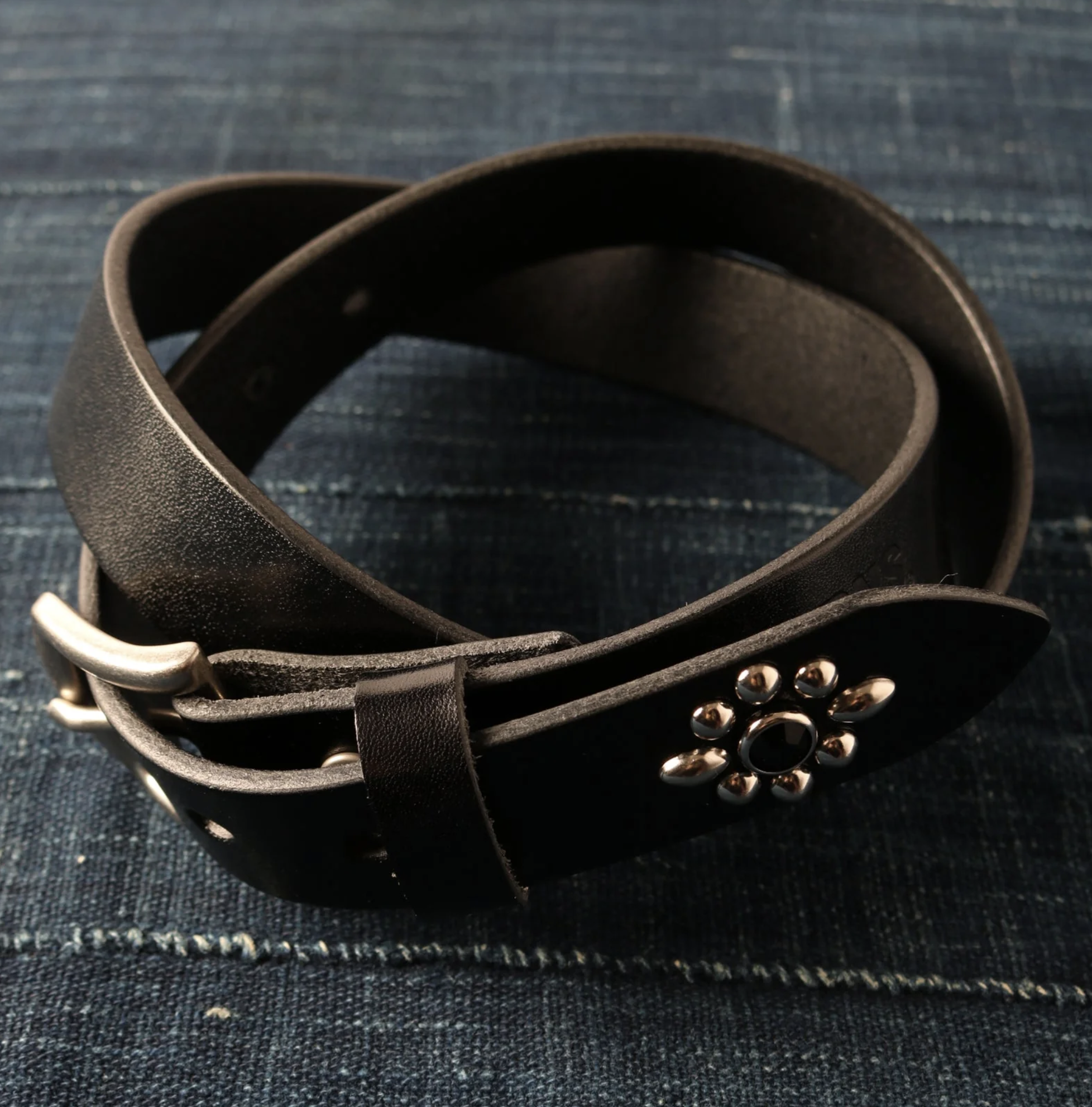 [Instock] Barns Outfitters Tochigi Leather 30mm Leather Studs Belt 'Black' | LE-4343