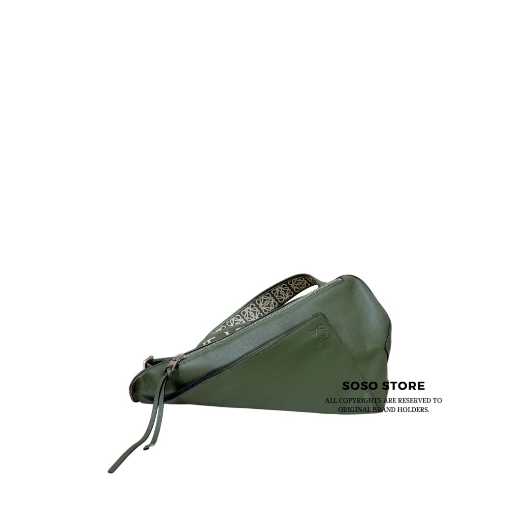 LOEWE Anton Sling Bag  - Hunter Green / SHW