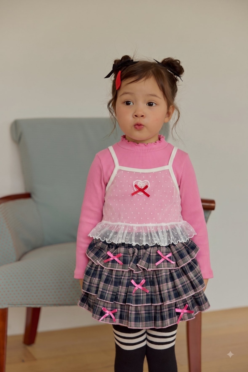正韓秋sera 兩色蕾絲拼接甜美上衣