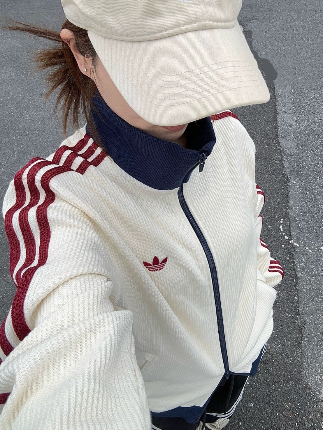 ADIDAS ORIGINALS 華夫格 雙拉鍊 立領外套