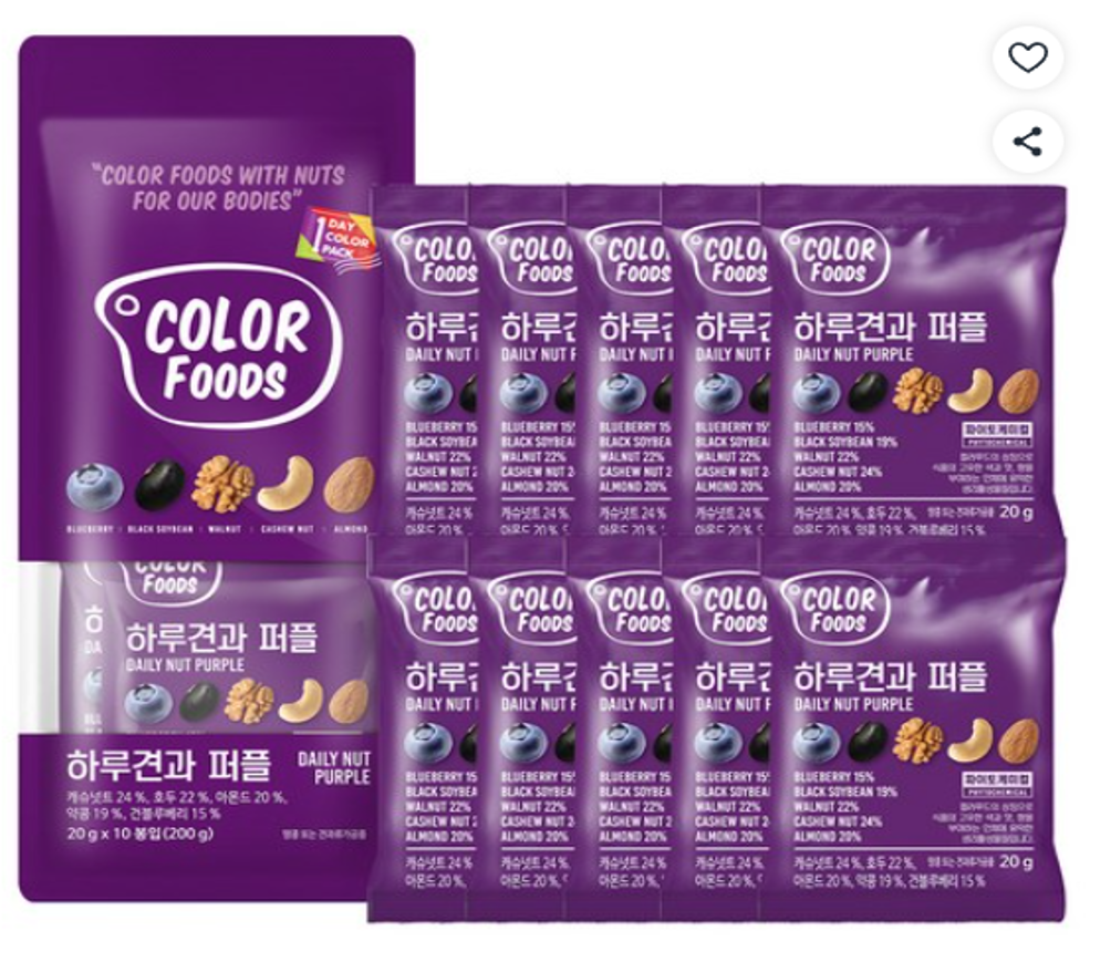 FC149 COLORFOODS 每日堅果 紫色綜合果仁（20g×10包） EXP:3個月或以上