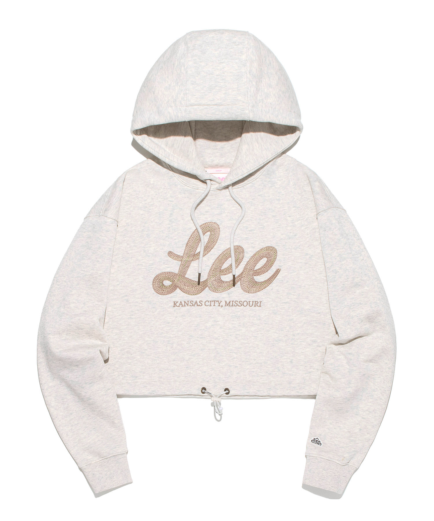 【隨時截單！限時優惠預訂】韓國 LEE WOMEN UNION RUNNING STITCH CROP HOODIE（2色）