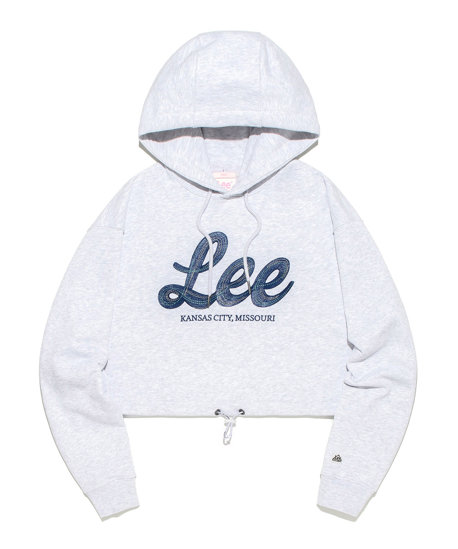 【隨時截單！限時優惠預訂】韓國 LEE WOMEN UNION RUNNING STITCH CROP HOODIE（2色）