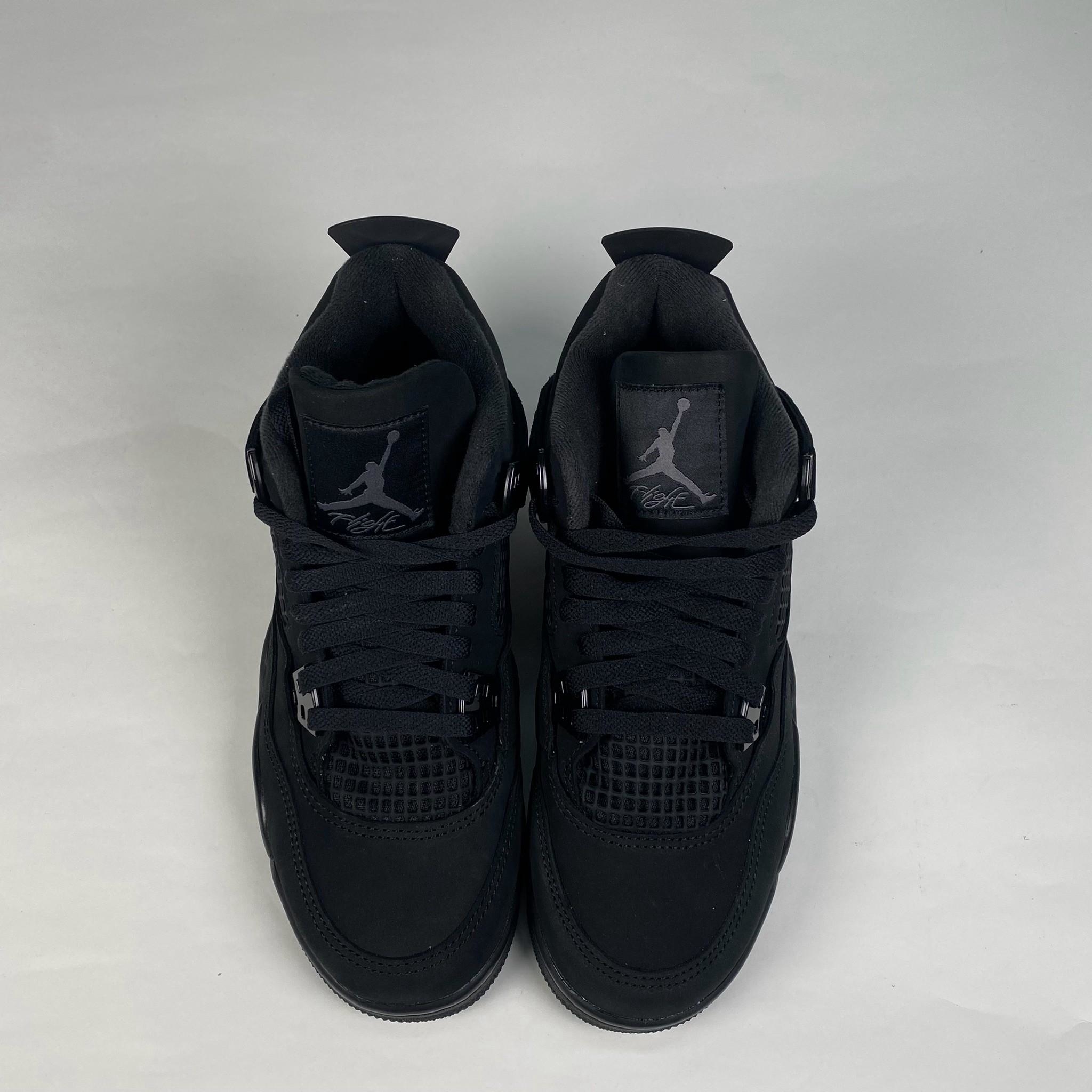 微瑕疵-右腳鞋面塑料網眼斷裂 IB4171-010 6Y Air Jordan 4 Retro "Black Cat" GS 2025 黑貓 黑 大童 女鞋