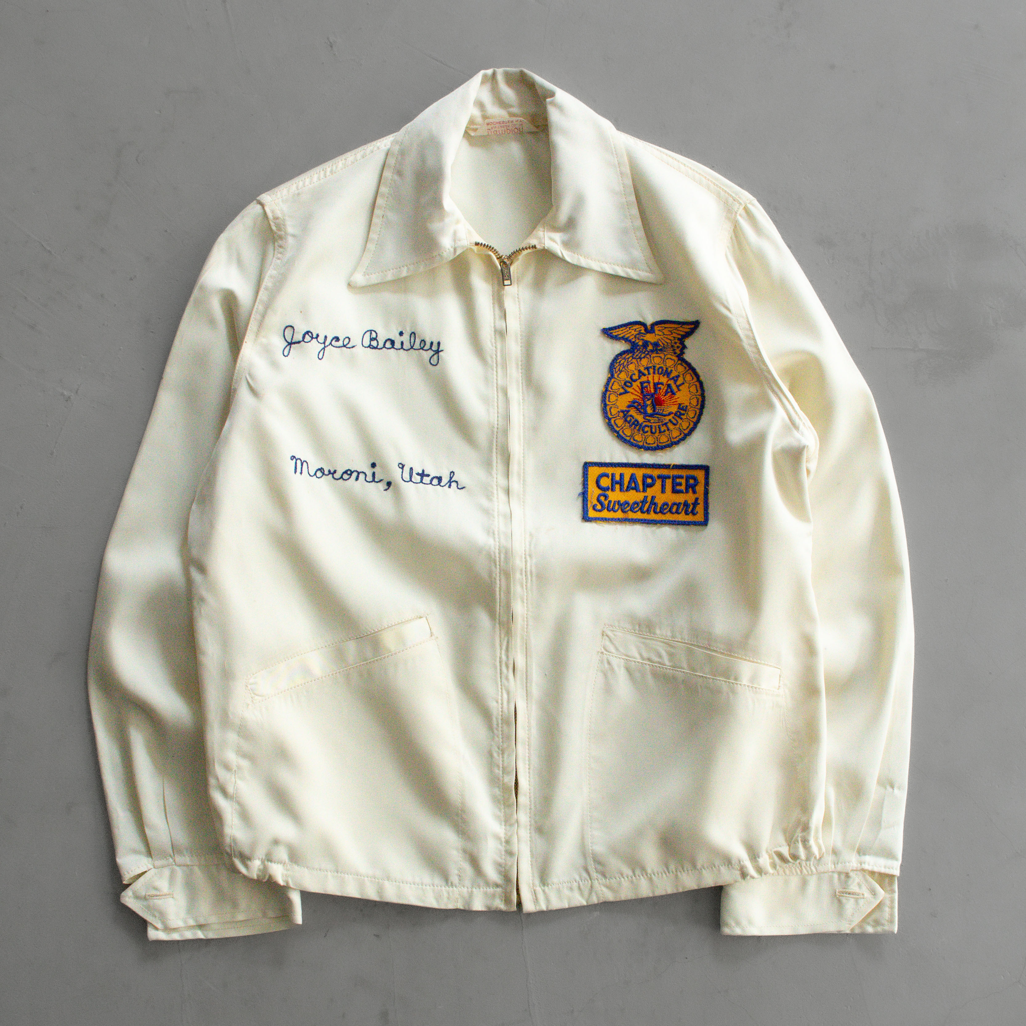 50S CHAMPION FFA SWEETHEART RAYON JACKET  美國製 白色 嫘縈 外套