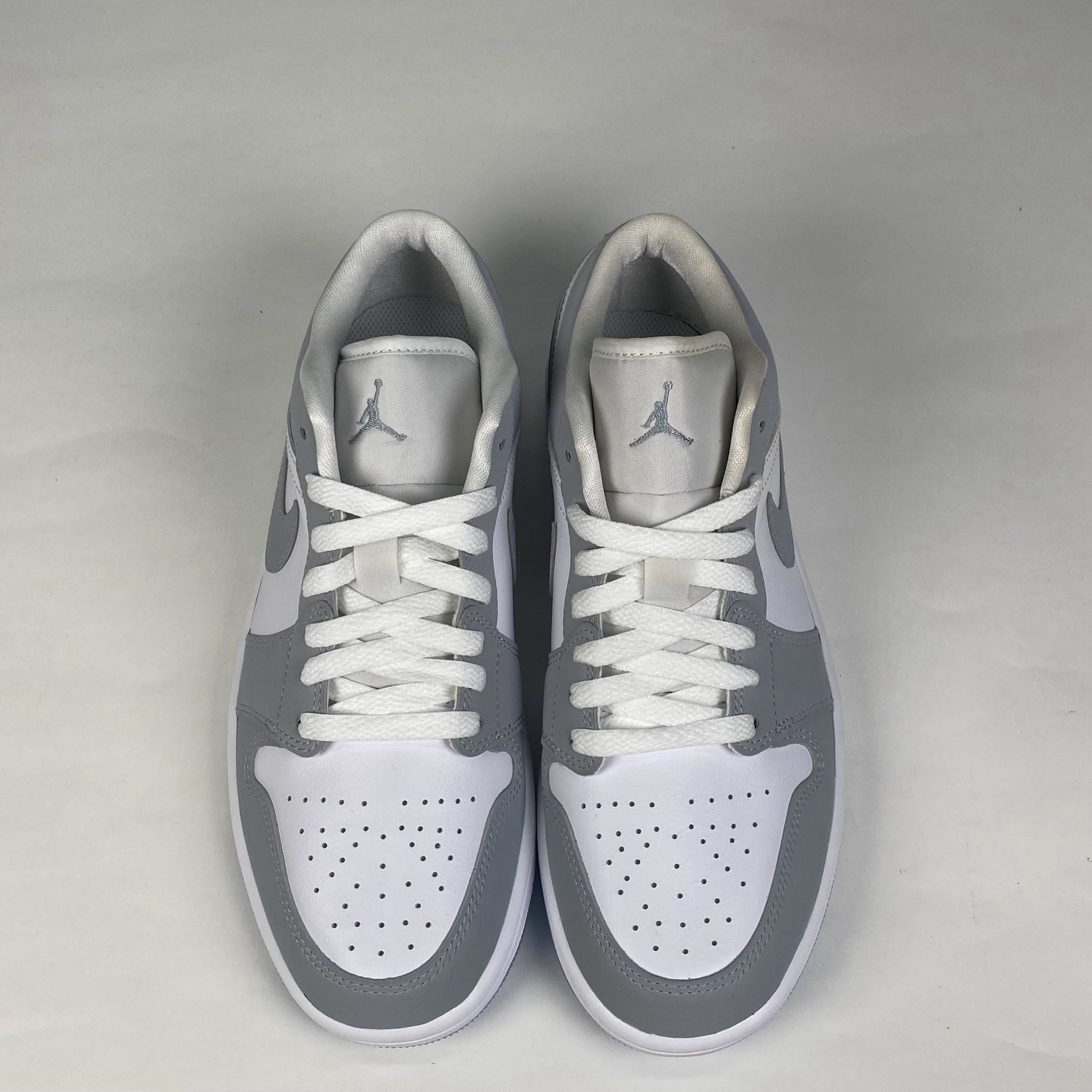 微瑕疵-左腳鞋口鞋舌外側染色 DC0774-105 W95 Nike Air Jordan 1 Low '' Wolf Grey White ''