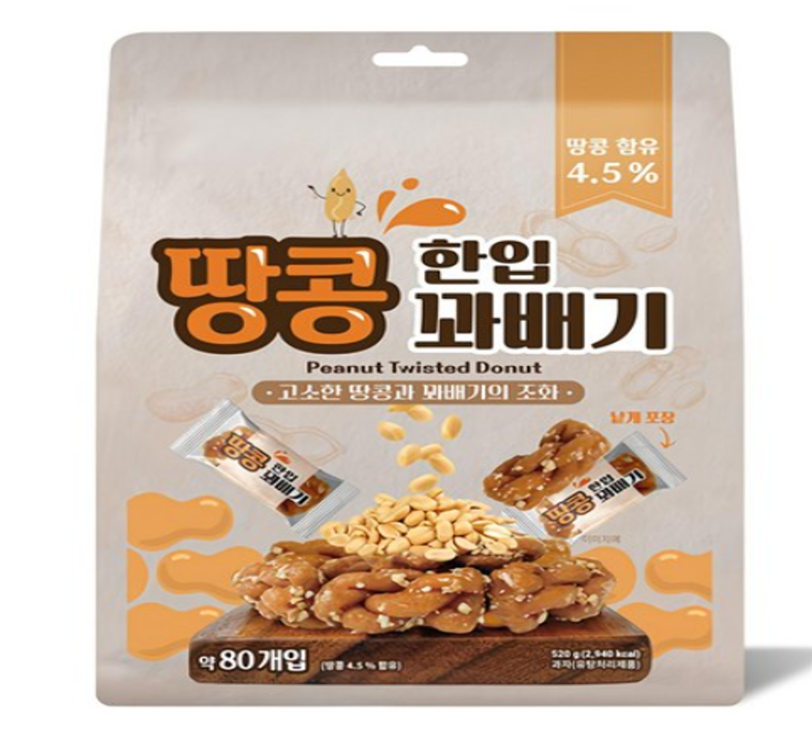 FC128 一口韓式麻花 - 花生味 520g EXP:2027.06.07