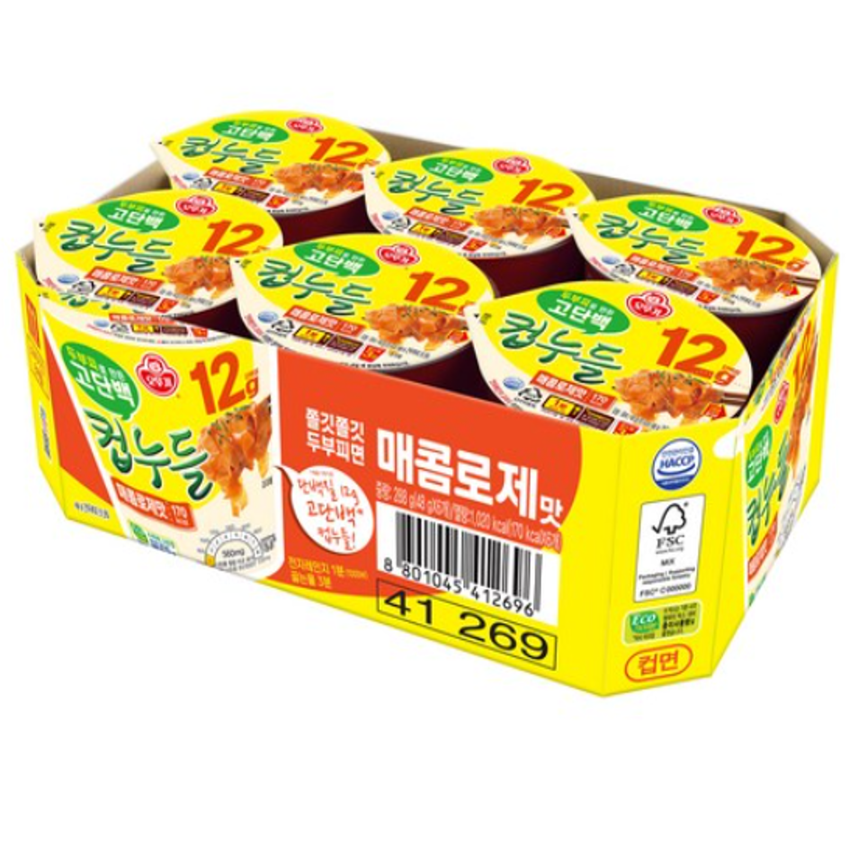FC055 不倒翁) 高蛋白質 低卡豆腐皮杯麵 - 香辣Rosé 玫瑰醬味 (1盒6入) EXP:2026-12-12
