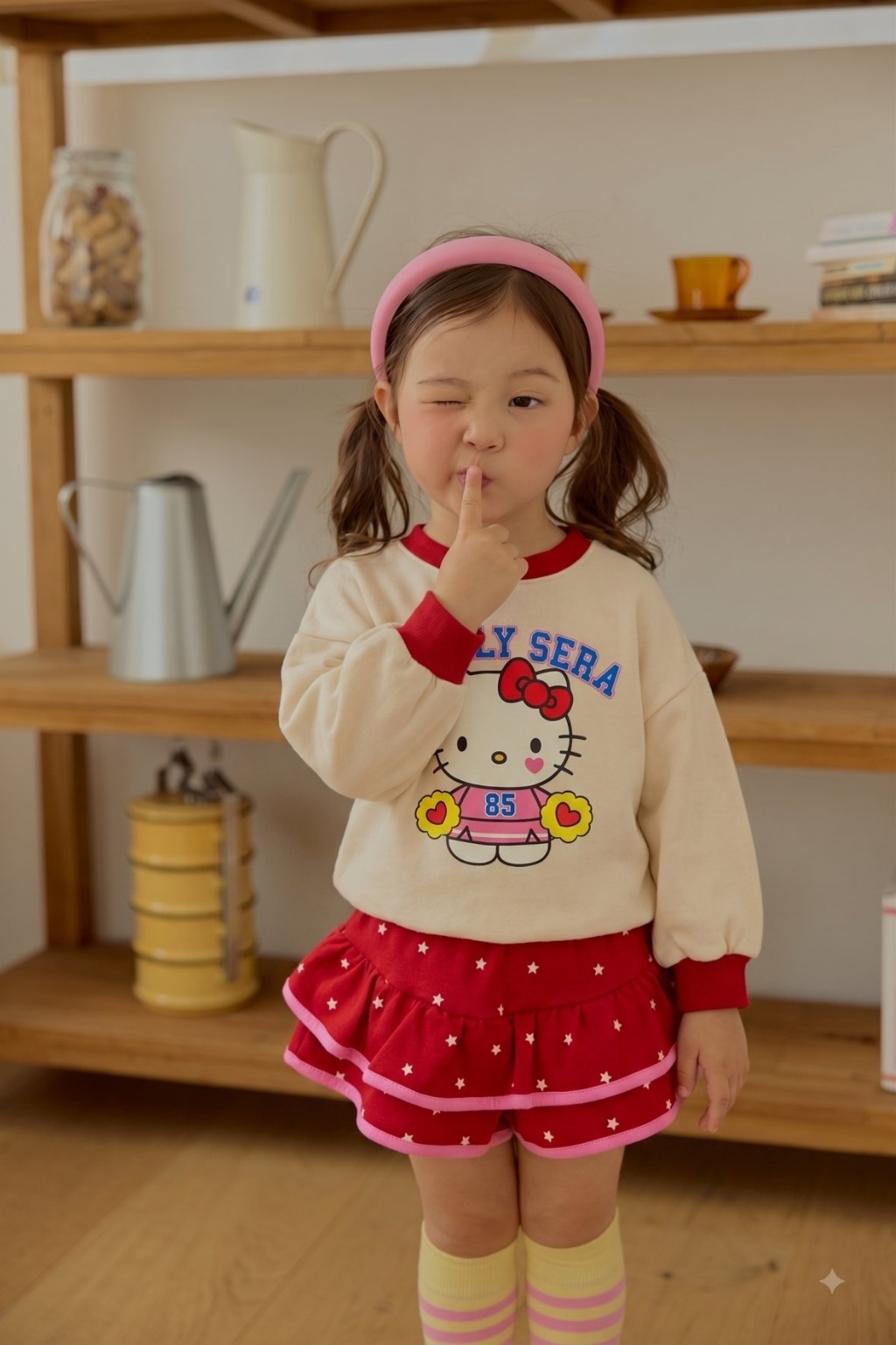 正韓秋sera 兩色啦啦隊貓貓套裝