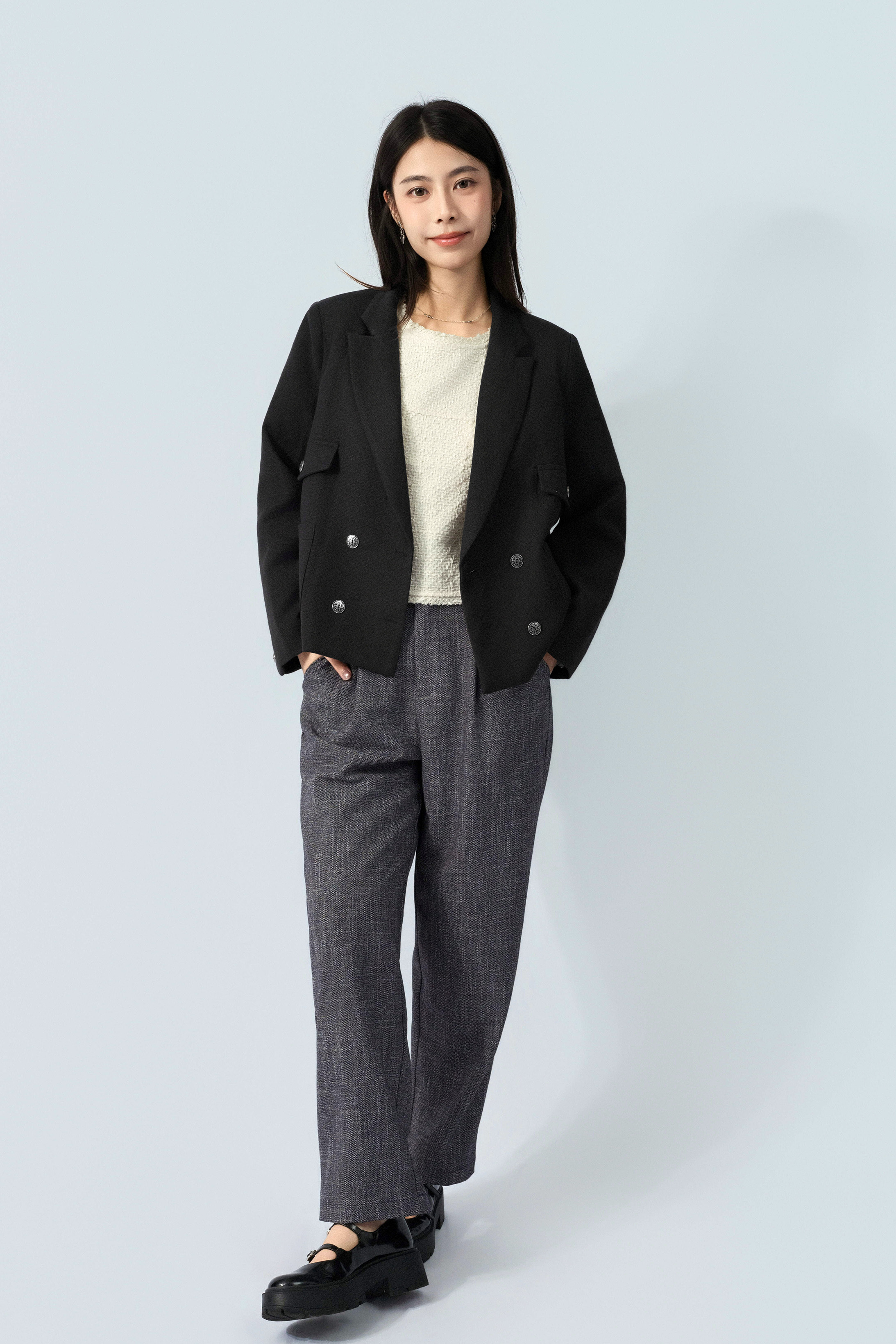 裝飾袋蓋孖襟西裝褸（預購產品）