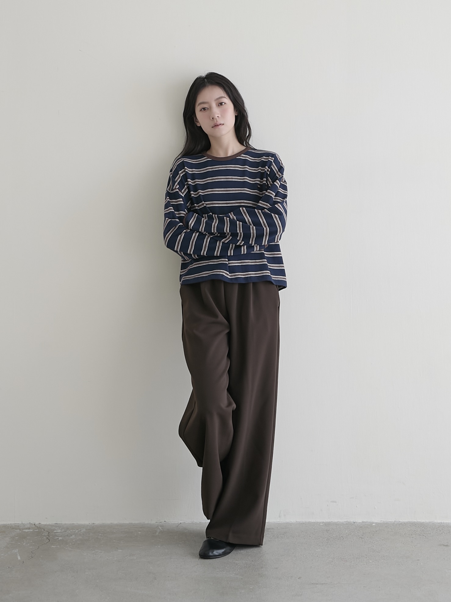 復古條紋短TEE