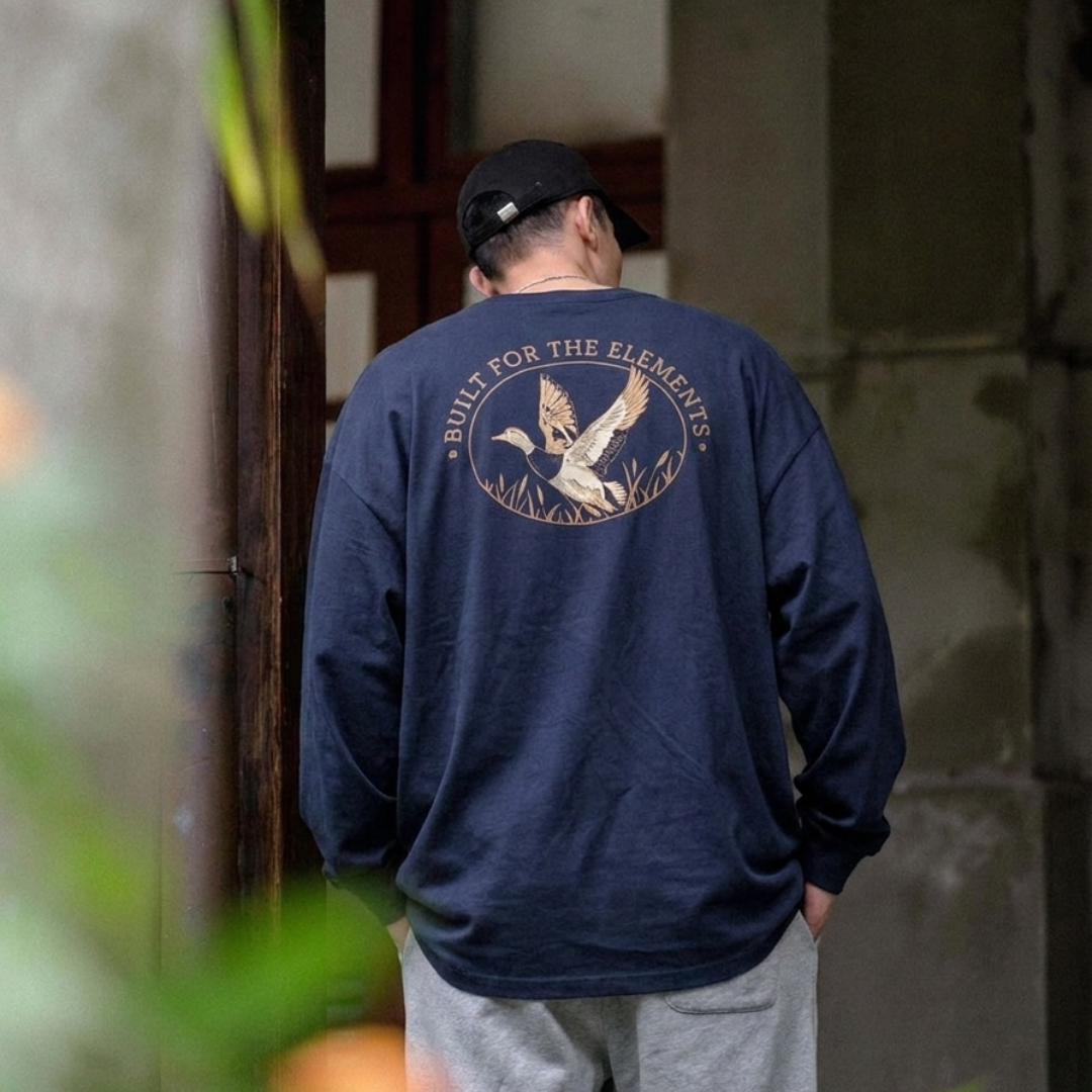 Carhartt Irvine 美式復古 鴨印背圖 口袋 長袖T