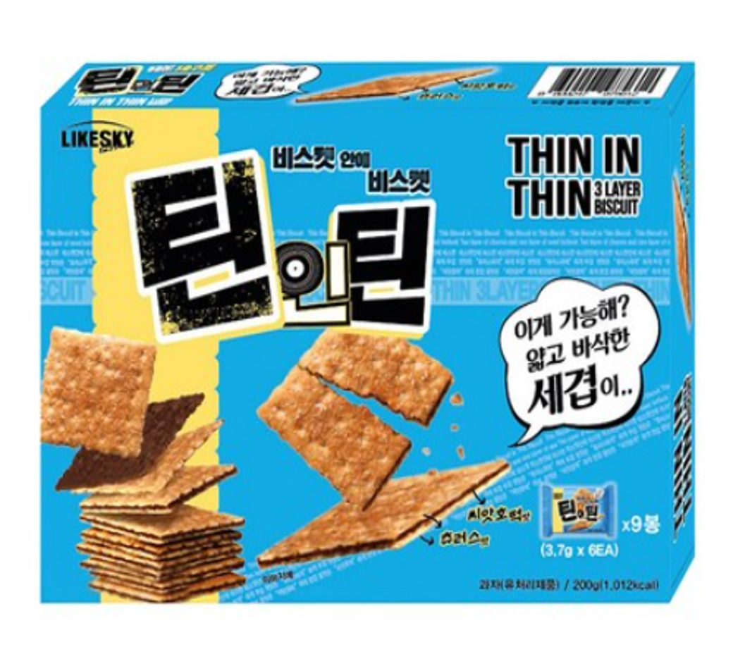 FC085 LIKESKY) THIN & THIN 薄脆餅乾 200g (1盒9包)($28區域 買滿10件每件平$3 ) EXP:27.08.30