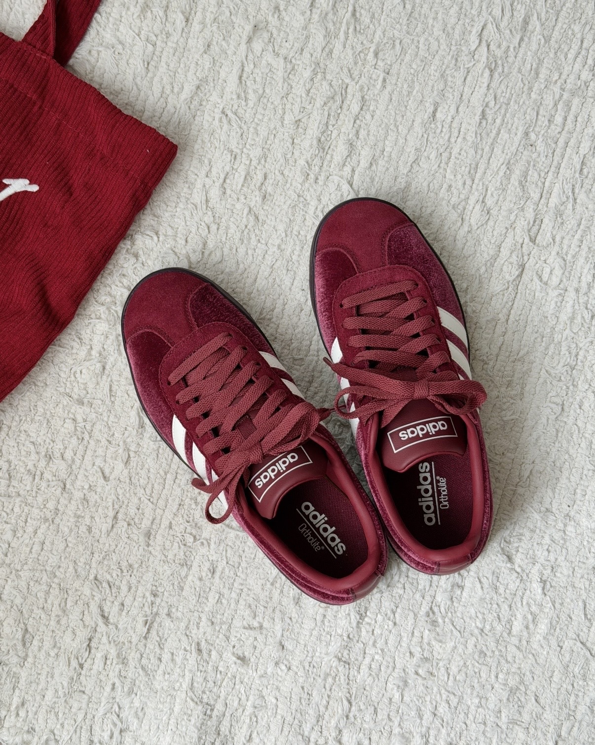 ADIDAS VL COURT 紅絲絨 酒紅 勃根地紅 平替版SAMBA 男女鞋 LB5803 / 預購
