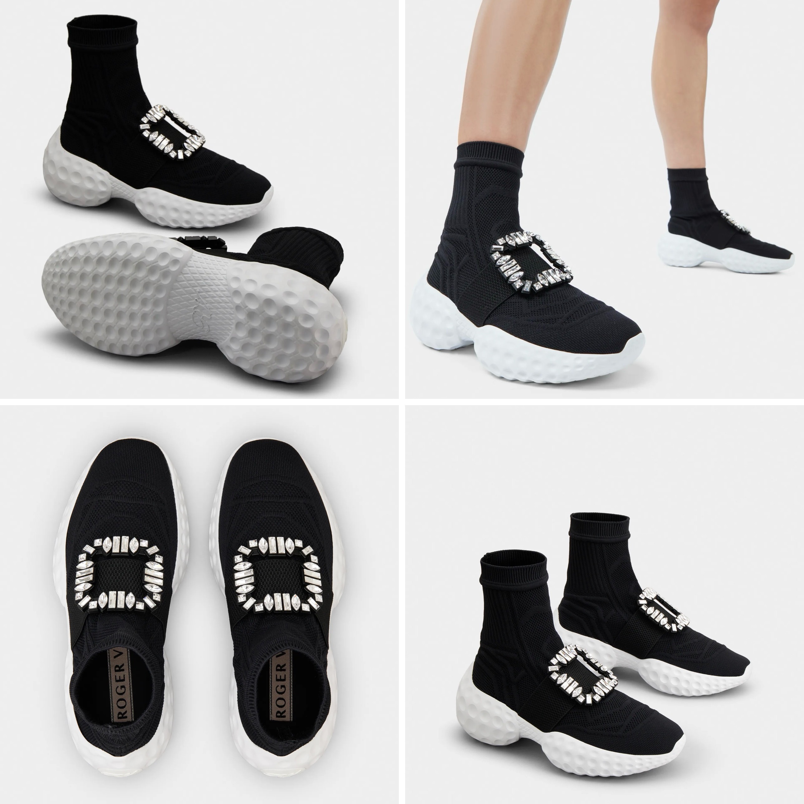 Roger Vivier Viv run light strass sneakers black