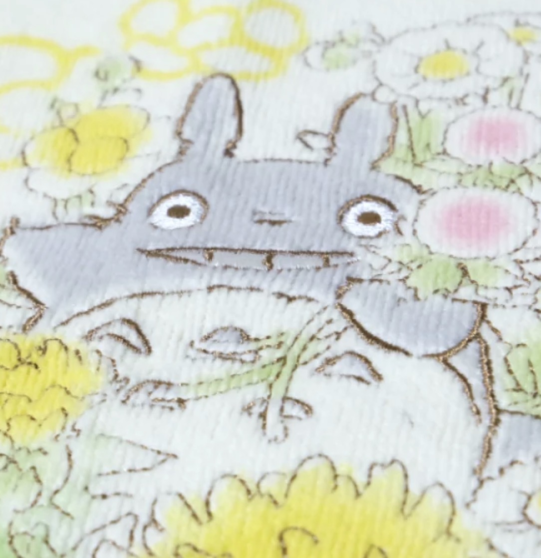 JP 龍貓花花全刺繡方巾 綠 防臭抗菌 30x30 8881 TK260929